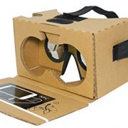 Google Cardboard Kit V2 por MINKANAK Gran Lente Gafas De Realidad Virtual 3D De Cartón Con La Correa Para La Cabeza Nariz Almohadilla y NFC, Compatible Con 3-6inch Pantalla Smartphone De Apple y Android